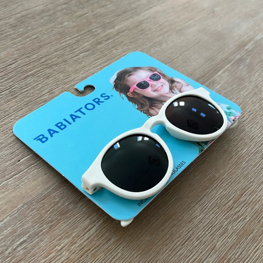 Babiators Cream Classic Keyhole Round Shape Sunglasses Ages 0-2 3-5 Years